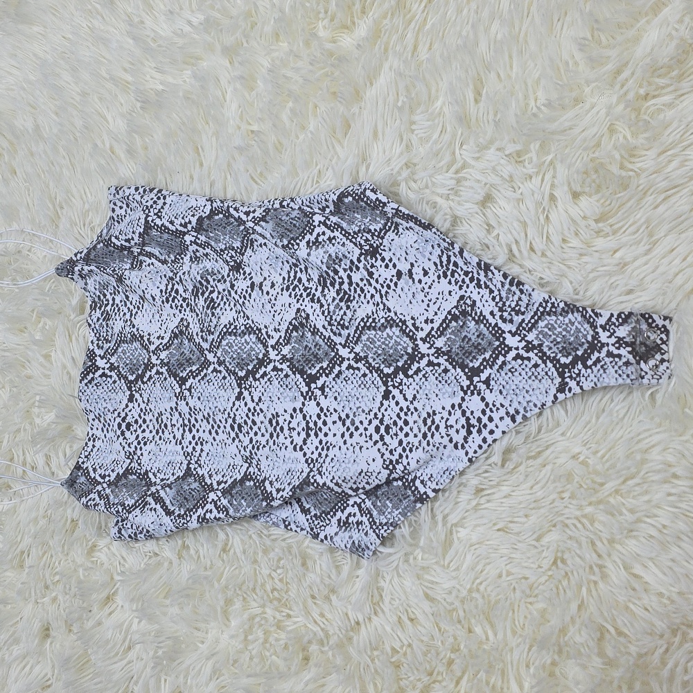 Forever 21 Monochrome Snakeskin Bodysuit